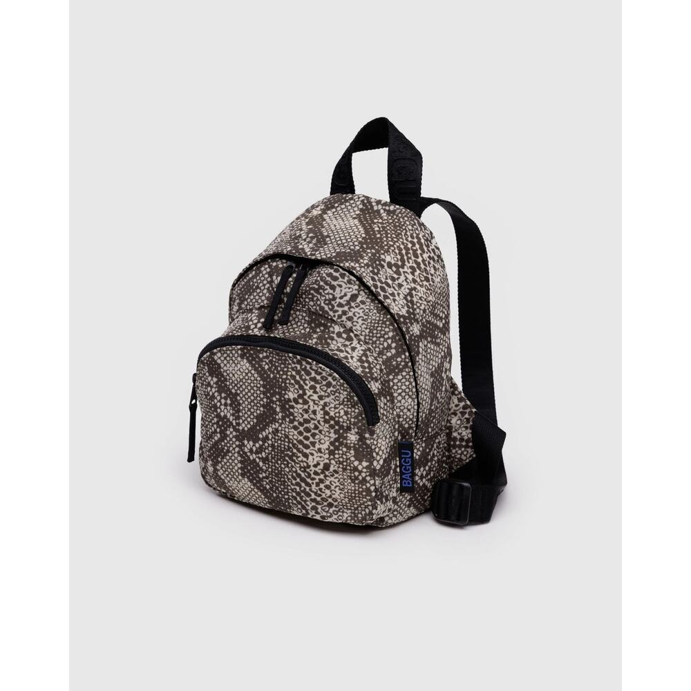Baggu Snake Print Mini Small Nylon Backpack Unisex